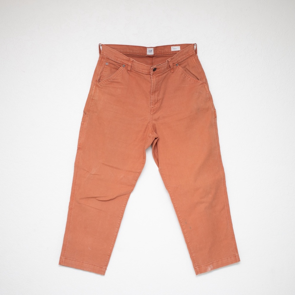GAP High Waisted Carpenter Pants in Orange